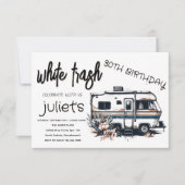 かっこいいホワイトトラッシュ 30歳の誕生日招待状 招待状 (正面)