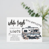 かっこいいホワイトトラッシュ 30歳の誕生日招待状 招待状 (スタンド正面)