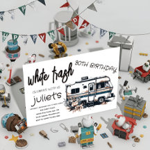 かっこいいホワイトトラッシュ 30歳の誕生日招待状