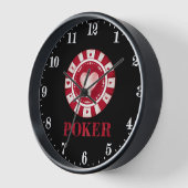 かっこいいポーカー ルーム ワード アート カジノ 壁時計 (傾斜)