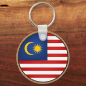 かっこいいマレーシア国旗シール キーホルダー (正面)