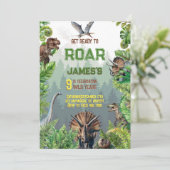 かっこいいリアルな恐竜の誕生日 招待状 (スタンド正面)