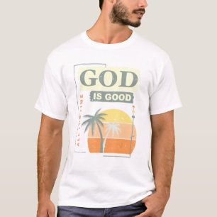 かっこいいレトロなクリスチャンの名言 神は常に良い Tシャツ