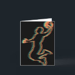 かっこいいレトロなバスケットボール選手がスラムダンクするコーチSi カード<br><div class="desc">かっこいいレトロなバスケットボール選手がスラムダンクするコーチのシルエット</div>