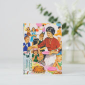 かっこいいレトロなヴィンテージの誕生日パーティー ポストカード (スタンド正面)