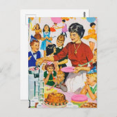 かっこいいレトロなヴィンテージの誕生日パーティー ポストカード (正面/裏面)