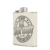 かっこいいレトロ ヴィンテージ タイポグラフィ グルーム バチェラーパーティー フラスク (左)