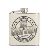 かっこいいレトロ ヴィンテージ タイポグラフィ グルーム バチェラーパーティー フラスク (正面)
