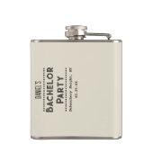 かっこいいレトロ ヴィンテージ タイポグラフィ グルーム バチェラーパーティー フラスク (裏面)