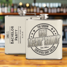 かっこいいレトロ ヴィンテージ タイポグラフィ グルーム バチェラーパーティー フラスク