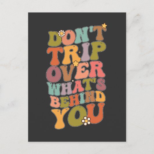 かっこいいレトロ 後ろに気をつけろ インビテーションポストカード (正面)