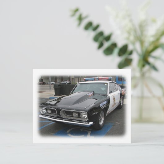 かっこいいヴィンテージの警察車両のポストカード！ ポストカード (スタンド正面)