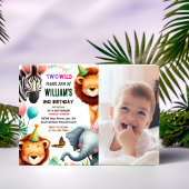 かっこいい写真 ゼブラサファリ In Two The Wild 2歳の誕生日 招待状