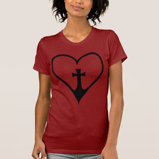 かっこいい十字のハートのワイシャツ Tシャツ (正面)