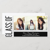 かっこいい卒業お知らせカード 案内状 (正面/裏面)