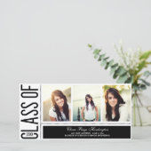 かっこいい卒業お知らせカード 案内状 (スタンド正面)