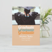 かっこいい卒業写真 太字  発表 招待状 (スタンド正面)