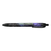 かっこいい宇宙の夜空のスクリプト名のイニシャルマーク 黒ボールペン (ボトム)