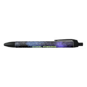 かっこいい宇宙の夜空のスクリプト名のイニシャルマーク 黒ボールペン (トップ)