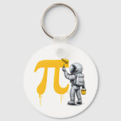 かっこいい宇宙飛行士の絵 π シンボル π デー キーホルダー (正面)