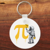 かっこいい宇宙飛行士の絵 π シンボル π デー キーホルダー (正面)