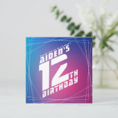 かっこいい少年の誕生日パーティー招待状 サンキューカード (スタンド正面)