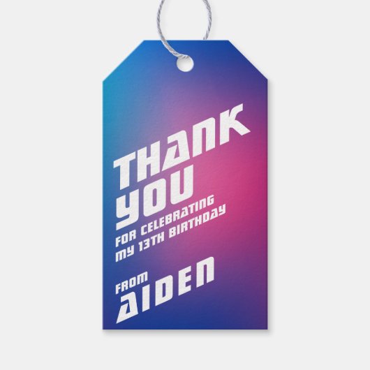 かっこいい少年の誕生日パーティー ギフトタグ ギフトタグ (正面)