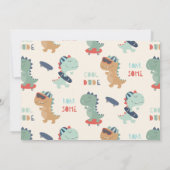 かっこいい恐竜の男の子の誕生日パーティー 招待状 (裏面)