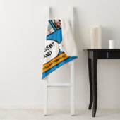 かっこいい楽しい夫 コミック フォト コラージュ 青 シェルパブランケット (インサイチュ)