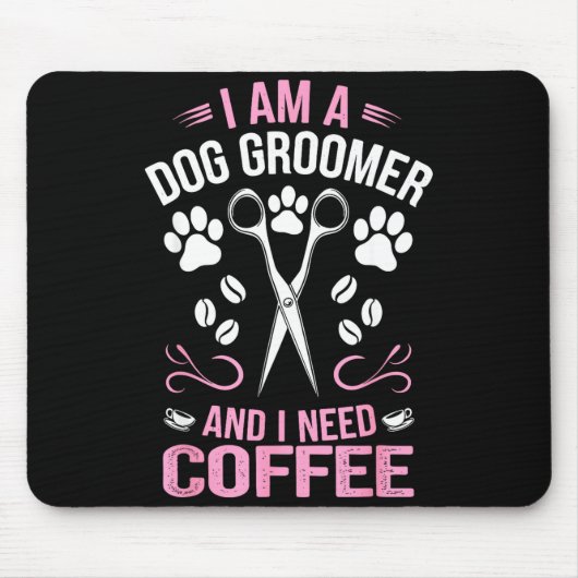 かっこいい犬のグルーマー アート メンズ レディース 犬のグルーミング ペットグルーマー マウスパッド (正面)