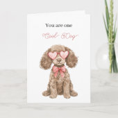 かっこいい犬のハートメガネ 誕生日 カード (正面)