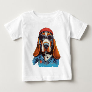 かっこいい犬 ベビーTシャツ