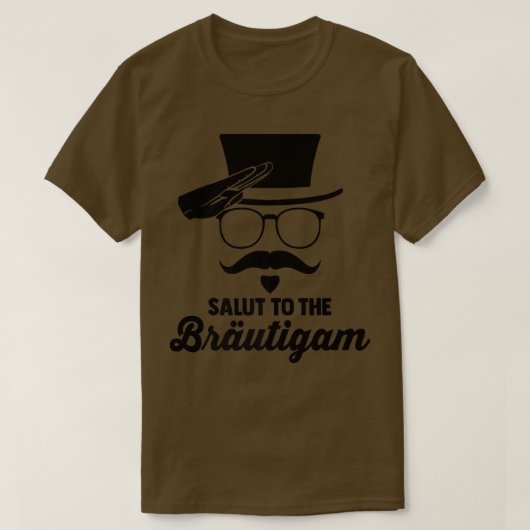 かっこいい独身最後の宴と仲間たちによる新郎への敬礼 Tシャツ (デザイン正面)