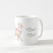 かっこいい猫のほっぺ色のスカーフ コーヒーマグカップ (正面右)