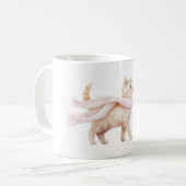 かっこいい猫のほっぺ色のスカーフ コーヒーマグカップ (正面左)