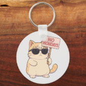 かっこいい猫の月曜日嫌い アート風ミーム キーホルダー (正面)