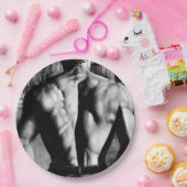 かっこいい男性のボディビルディングアート おしゃれな男性ボディビルディング イラスト ペーパープレート (パーティー)