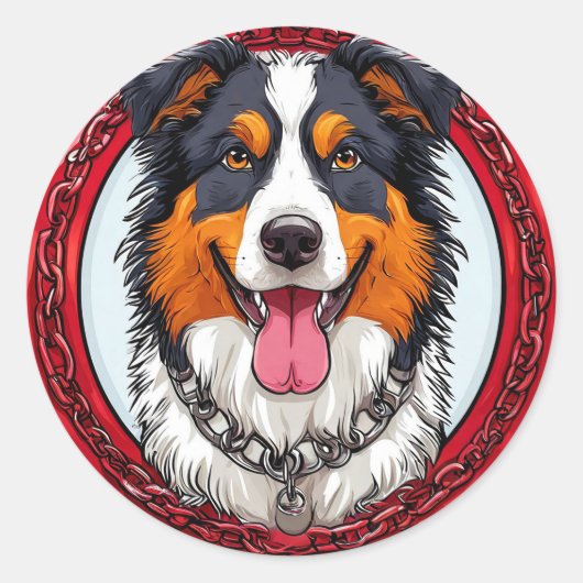 かっこいい純血種の犬 ラウンドシール (正面)
