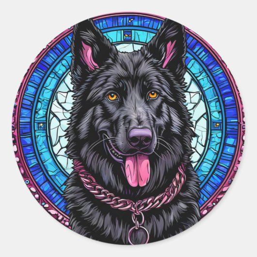 かっこいい純血種の犬 ラウンドシール (正面)