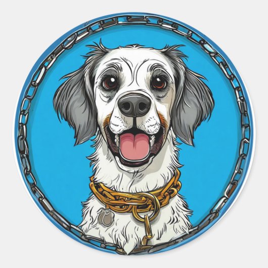 かっこいい純血種の犬 ラウンドシール (正面)