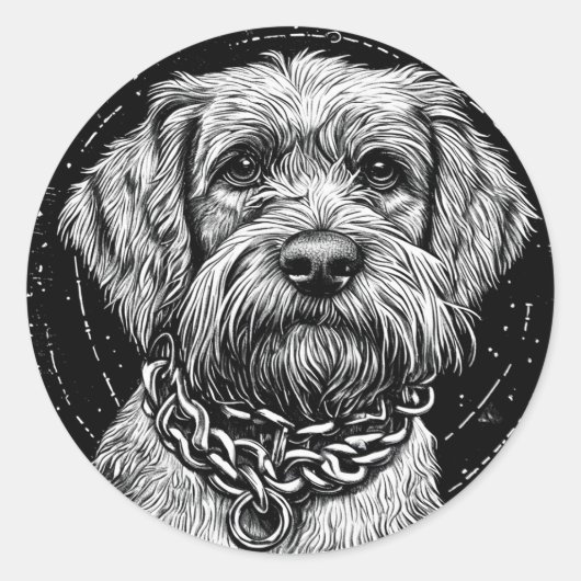 かっこいい純血種の犬 ラウンドシール (正面)