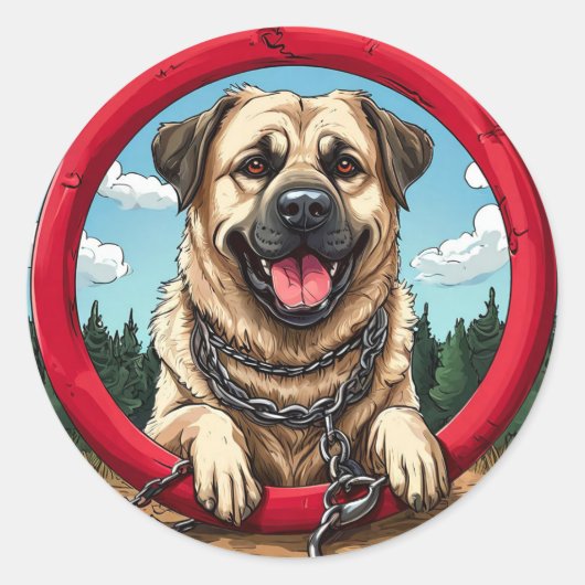 かっこいい純血種の犬 ラウンドシール (正面)