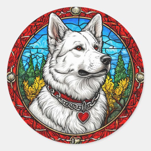 かっこいい純血種の犬 ラウンドシール (正面)