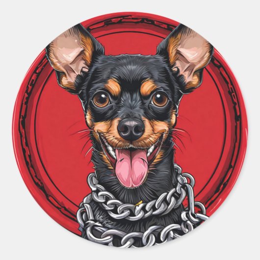 かっこいい純血種の犬 ラウンドシール (正面)