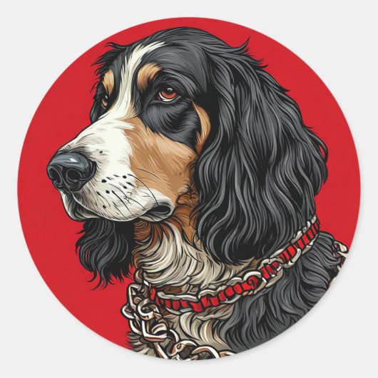 かっこいい純血種の犬 ラウンドシール (正面)