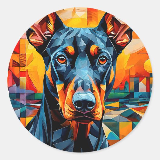 かっこいい純血種の犬 ラウンドシール (正面)
