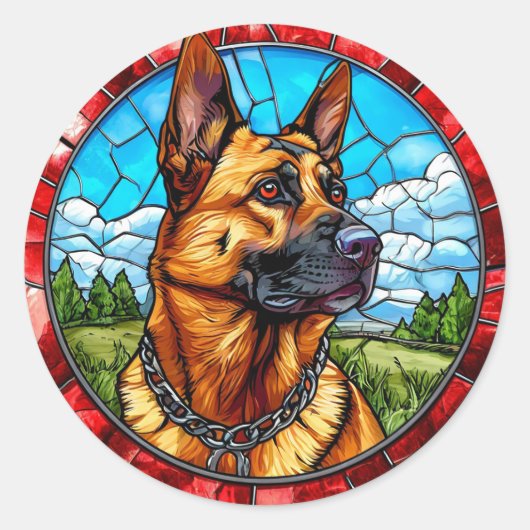 かっこいい純血種の犬 ラウンドシール (正面)