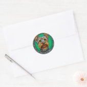 かっこいい純血種の犬 ラウンドシール (封筒)