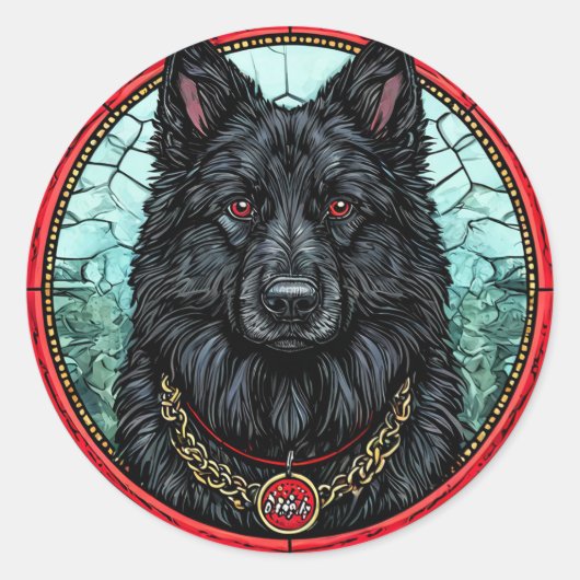 かっこいい純血種の犬 ラウンドシール (正面)