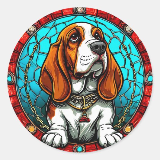 かっこいい純血種の犬 ラウンドシール (正面)